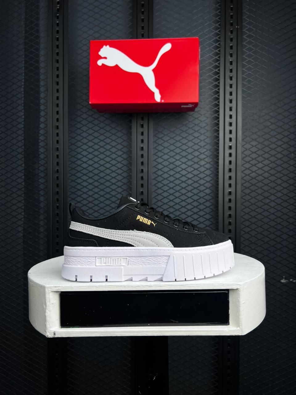 PUMA Platform Sneaker (Black/White Stacked)