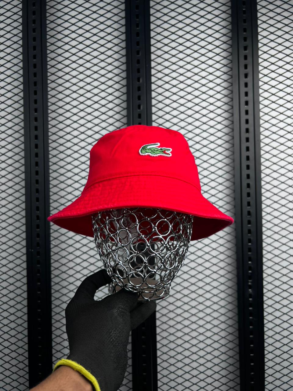 Lacoste Unisex Organic Cotton Bucket Hat - Bright Red