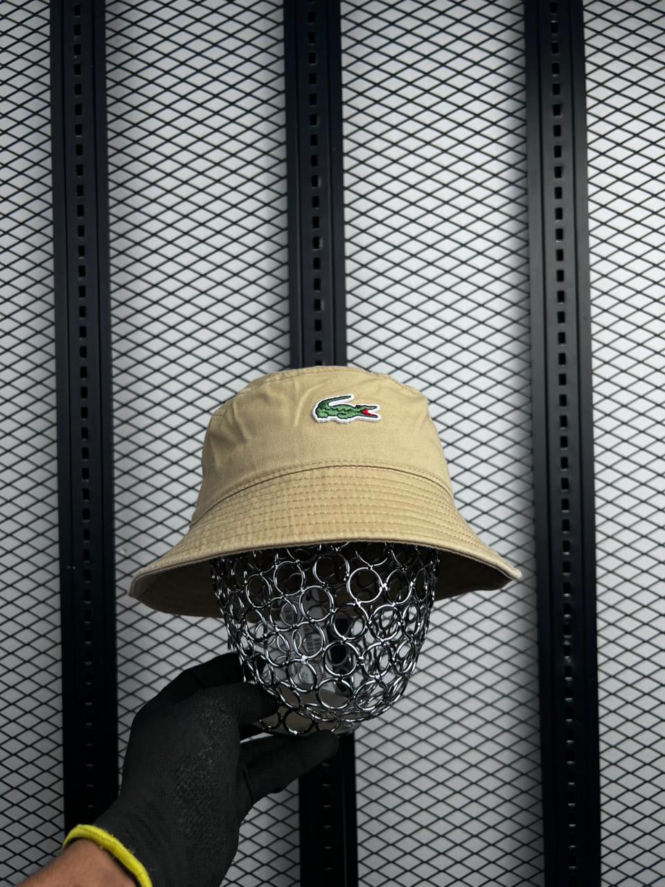 Lacoste Unisex Organic Cotton Bucket Hat - Khaki Sand