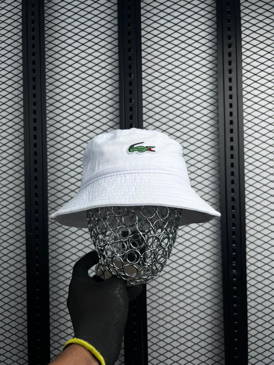 Lacoste Unisex Organic Cotton Bucket Hat - Bright White