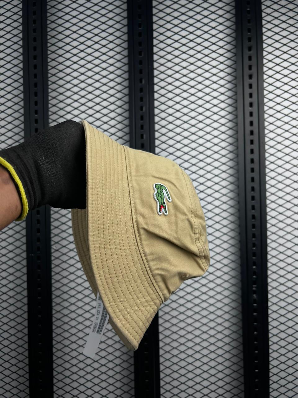 Lacoste Unisex Organic Cotton Bucket Hat - Khaki Sand