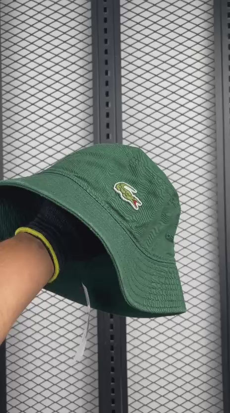 Lacoste Unisex Organic Cotton Bucket Hat - Dark Green